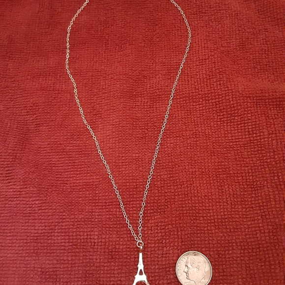 Eiffel Tower Dainty Pendant Gold Necklace - Picture 6 of 8